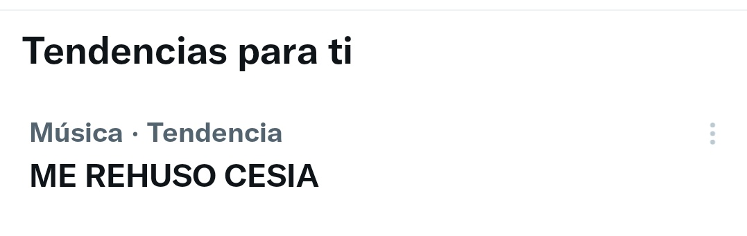 Cesiacharts's tweet photo. Cesia es tendencia en México y en Honduras @Cesia_Saenzz 
ME REHUSO CESIA https://t.co/5HndJAn1QM