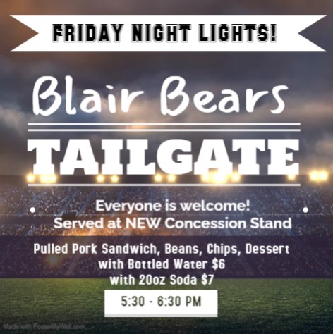 BlattertKristen's tweet photo. FRIDAY NIGHT LIGHTS ARE BACK!  
SHOW YOUR SUPPORT AND SEE THE NEW "HOME" OF THE BLAIR BEARS!  @BHSBlair @BlairFootball https://t.co/3YtxJiTcHR