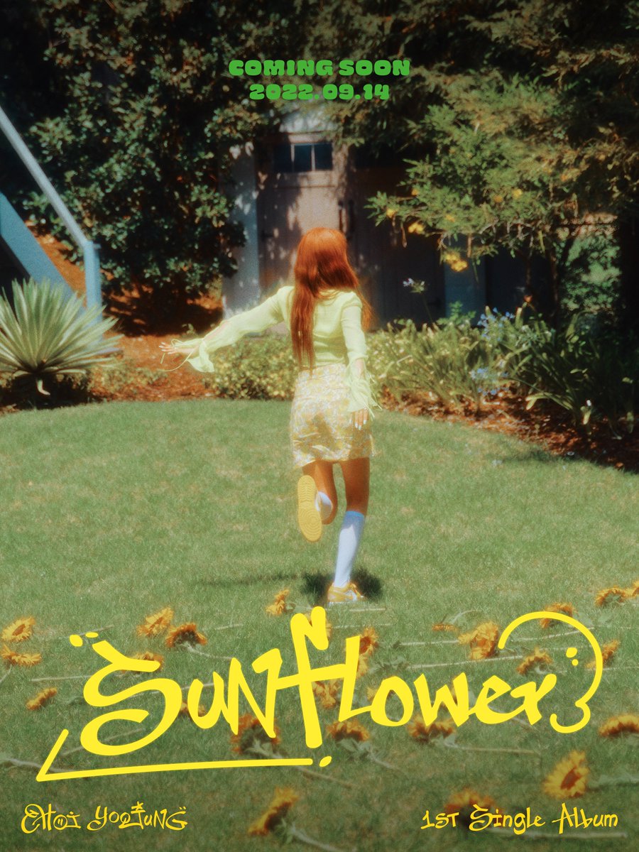 [#최유정]
CHOI YOOJUNG 1st Single Album <Sunflower>
Coming Soon Poster 🌻

2022.09.14 6PM (KST) RELEASE

#CHOIYOOJUNG #Sunflower #선플라워
#WekiMeki #위키미키