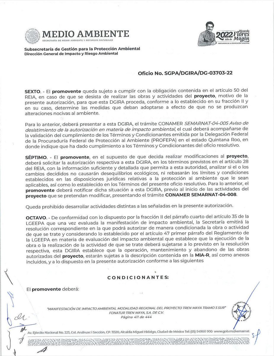 ernesto_mendez's tweet photo. #ÚltimaHora 
Obligada por @INAImexico, por fin @SEMARNAT_mx hizo hoy pública la "autorización condicionada" fast track de Manifestación de Impacto Ambiental del Tramo 5 Sur del #TrenMaya aprobada desde el 20 de junio, y que había clasificado como "seguridad nacional"
@SelvameMX https://t.co/tdsEeP0Aoe