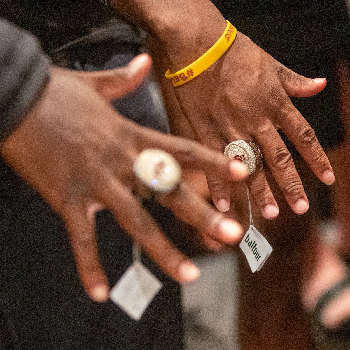 MSUMustangs's tweet photo. FOOTBALL | @MSUTexasFB presented the bling Thursday night, begin run for six Lone Star Conference title next week! #StangGang https://t.co/kVLCgqEHQw