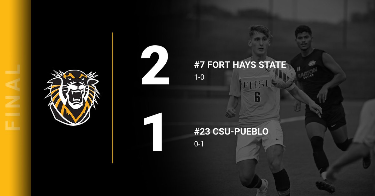 fhsusoccer's tweet photo. Big second half goals by Callum Frogson and Blake Arndt lift the Tigers past CSU-Pueblo. Big PK save by Kieran Brown just before Arndt scores a PK to lift the Tigers to victory! #DefendTheFort https://t.co/7cKLbZcNMp
