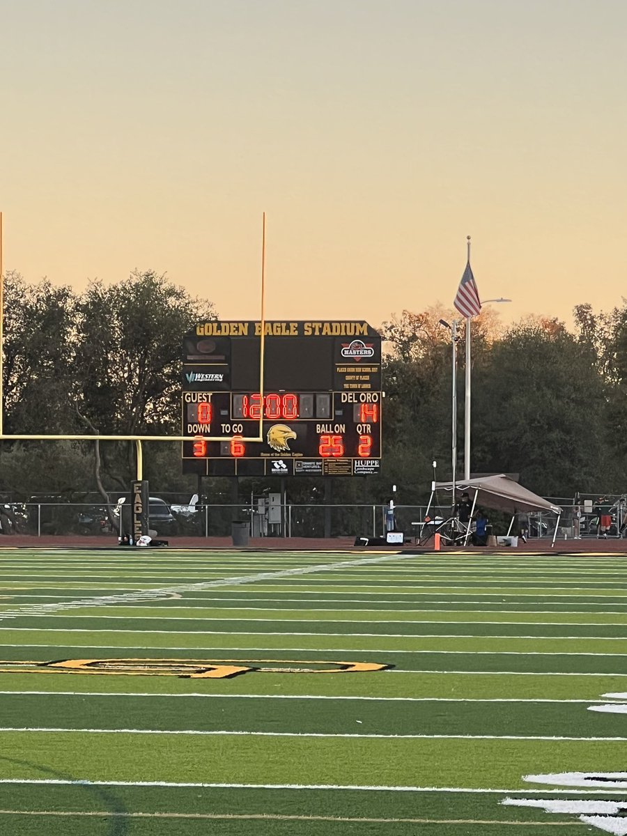 Varsity starting the 2nd quarter against Del Campo 14-0 Del Oro