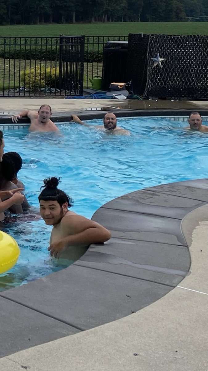 Team Pool Party. Great way to end a great Week of practice. Blue Raiders Bonding off the Field.