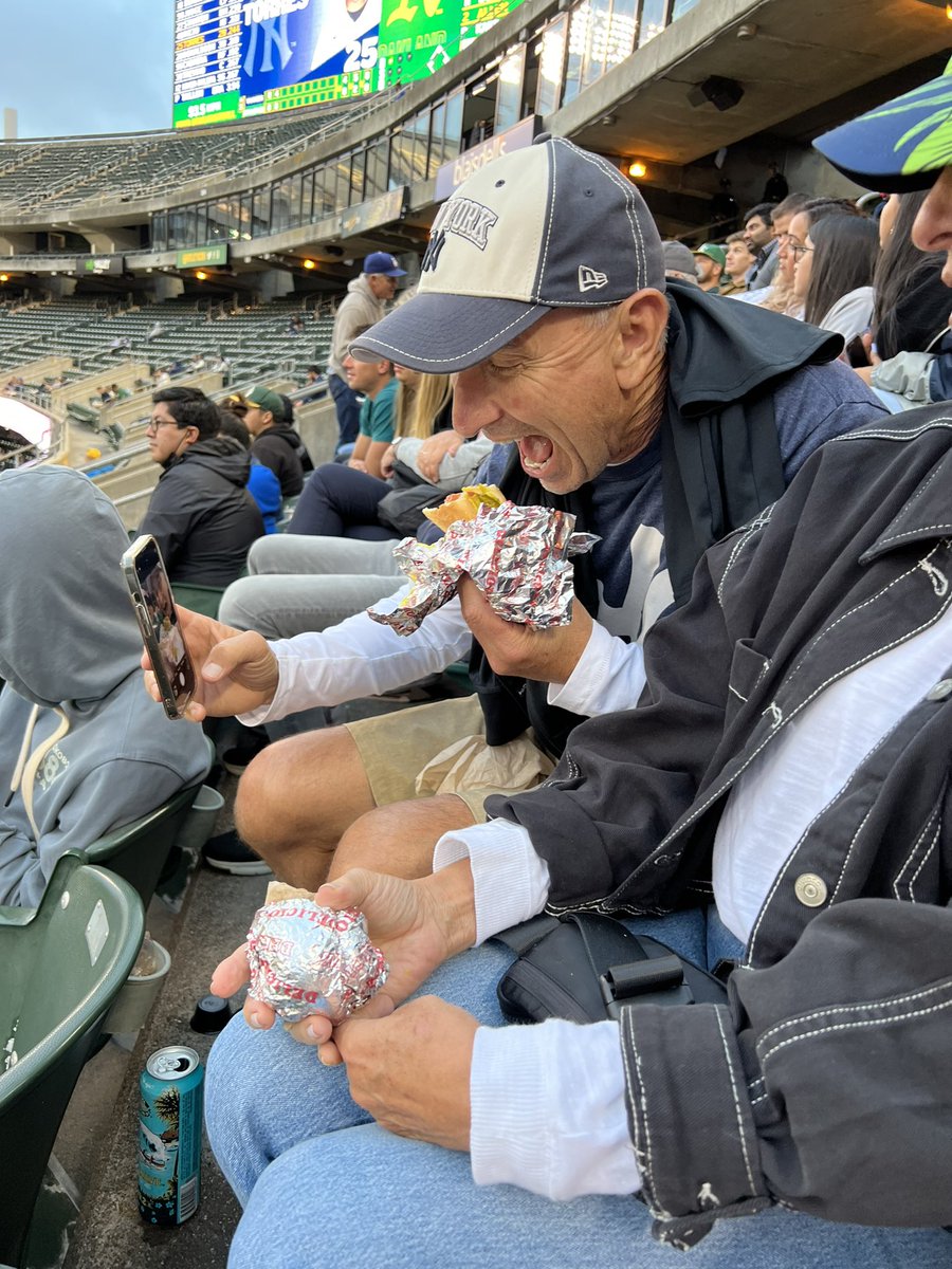 Having a blast and finally got a colossal dog at the <a href="/Athletics/">Athletics</a> game