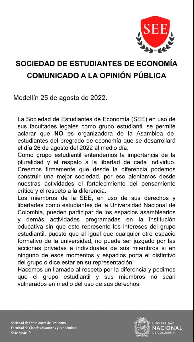 seeunmed's tweet photo. Nos permitimos aclarar lo sucedido en el día de ayer… https://t.co/OXVqeUVaAY