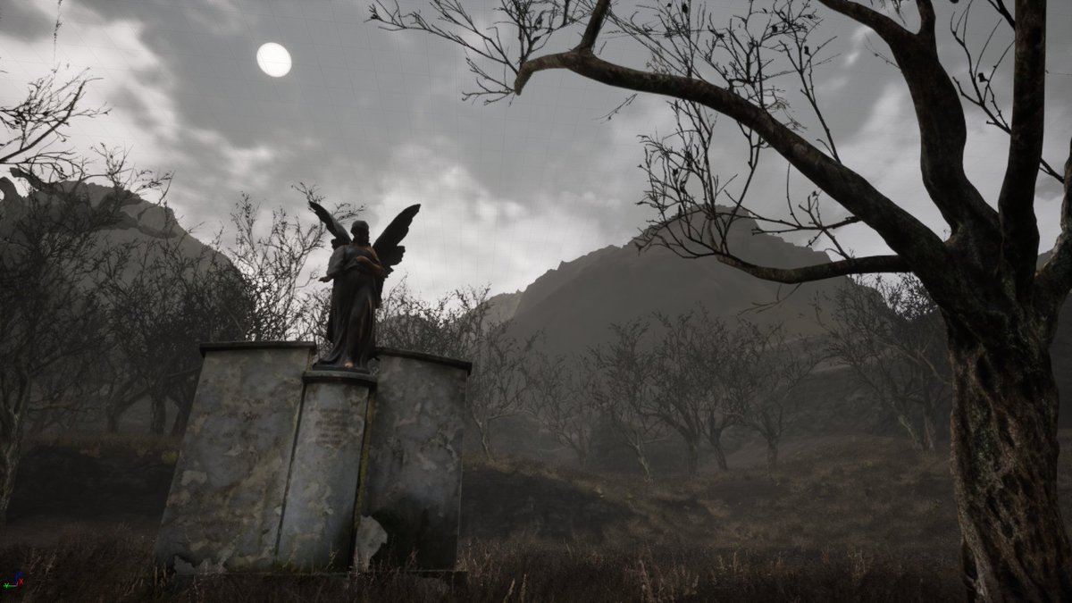 XaosXV's tweet photo. #MorpheusProject WIP. Cementery by the Manor and Chapel ruins. #UnrealEngine5 #indiegame #asterstudios https://t.co/k4Ph69FDtN
