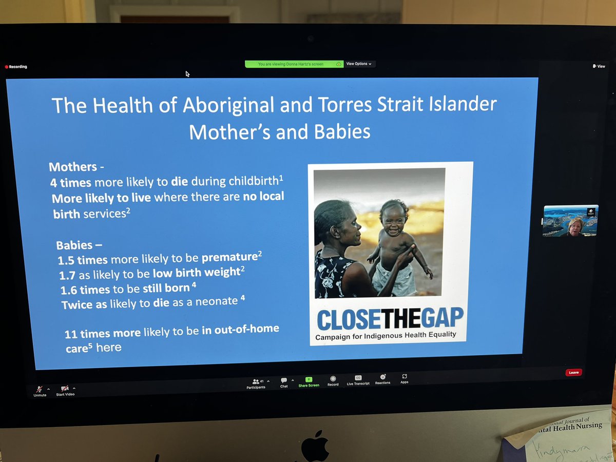 Listening to the deadly Associate Professor @DonnaLHartz #NUMidwives in our #CHMW @UniNewcastleSNM @Uni_Newcastle Seminar speaking about the critical importance of supporting Aboriginal & Torres Strait mothers & babies #closethegap #truthtelling #GetUpStandUpShowUp