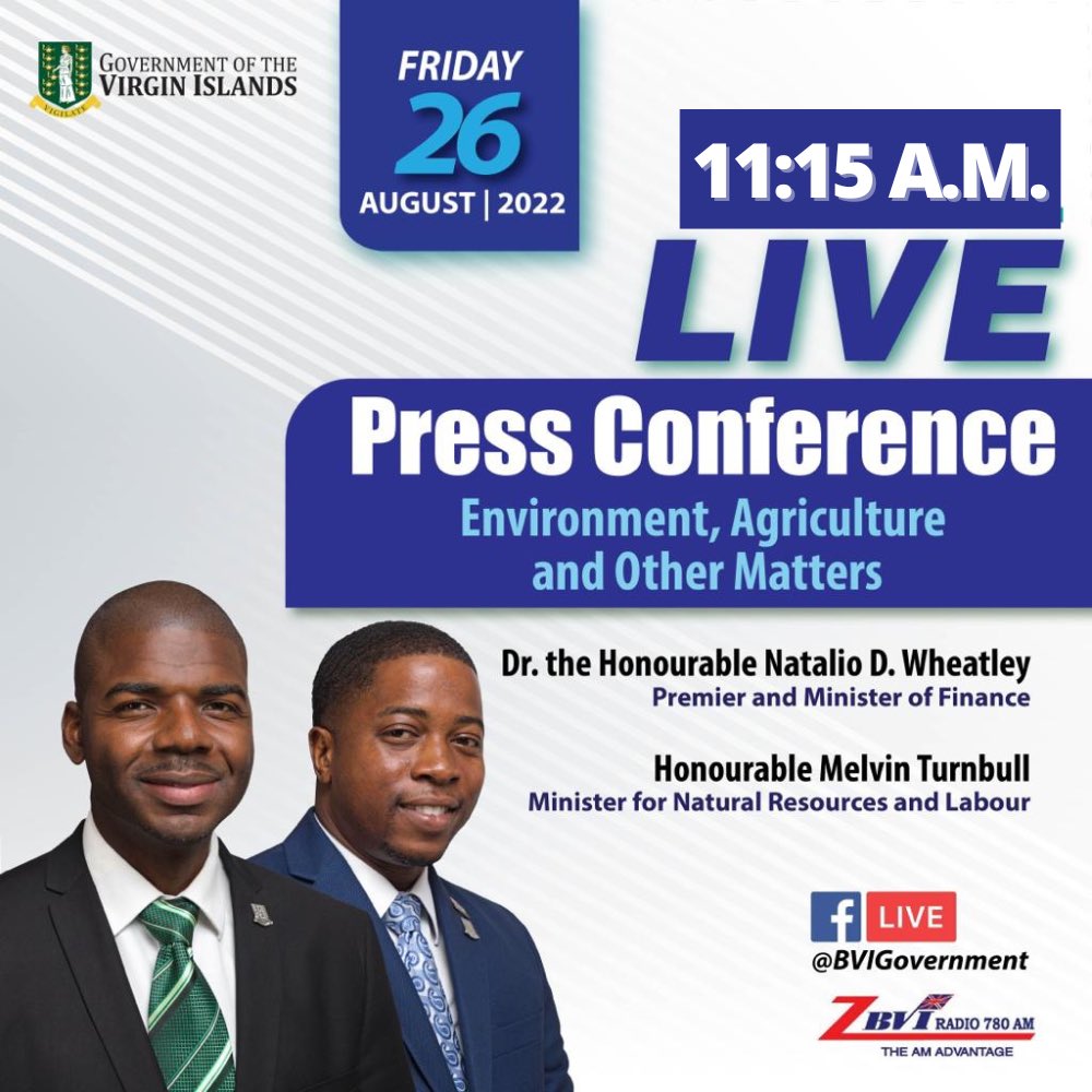 Tune in.
Facebook.com/bvigovernment