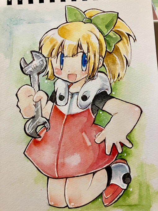 11ロールちゃん。デザインかわいい。ずっと未プレイだったロックマン11始めました。ブランクあるひと向けの難易度があったので選択。こういうのありがたいなあ 