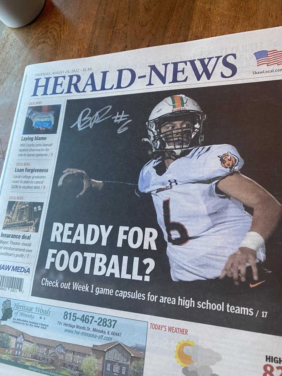 It's something when u walk into Dunkin and you so your son on the cover of the news paper and you buy them all and he signs them we have 30 signed❤️🏈 he said one day they will be worth something! @BPARADES1 <a href="/PEHSOrangeCrush/">PEHS Orange Crush</a> @east_barstool <a href="/BretBielema/">Bret Bielema</a>