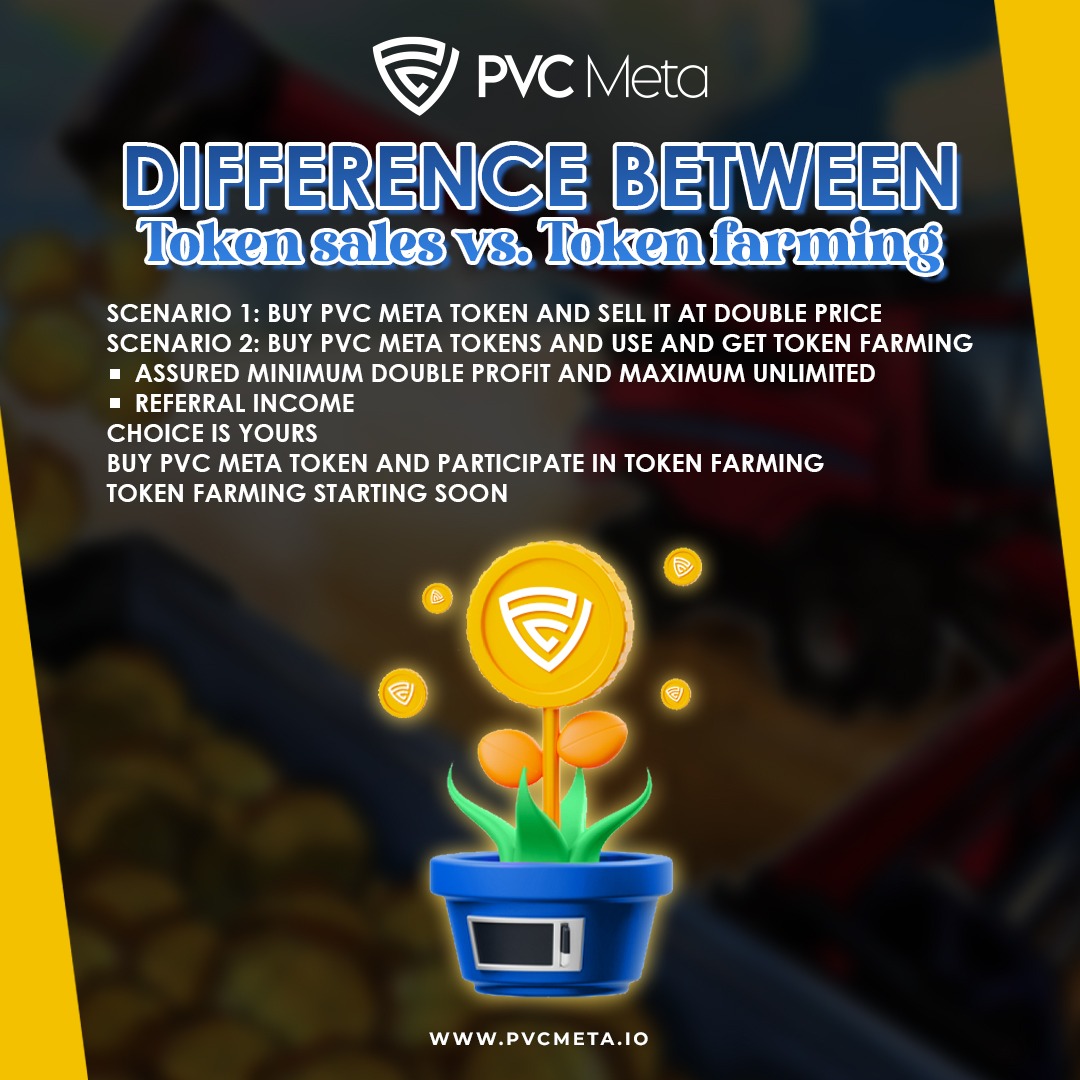 🔶Scenario 1: Buy PVC Meta token and sell it at double price
🔶Scenario 2: Buy PVC Meta tokens and use and get token farming

👉Assured minimum double profit and maximum unlimited

👉Referral income

🪙 Start investing today 🪙

 🌎 pvcmeta.io 

#pvcmeta #meta