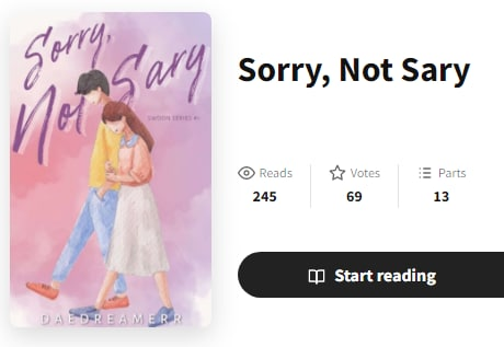 daedreamerr_WP's tweet photo. Part 12 and 13 of Sorry, Not Sary are up! 🤍

Happy 200+ reads to us! 🎉 #daedreamerrSorryNotSary

Read them here: https://t.co/EDZwaG8ZVC https://t.co/uJtUkku2ME