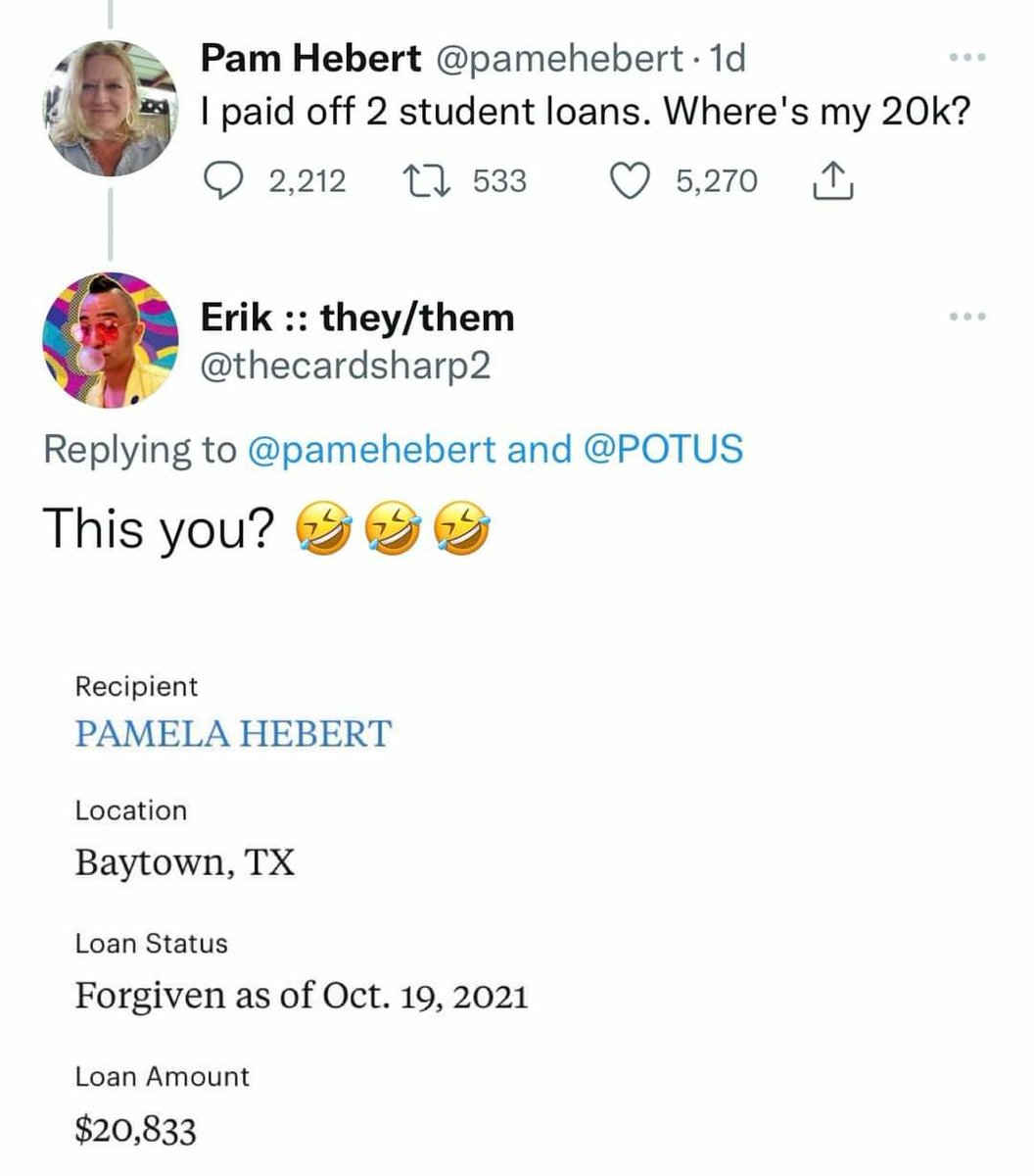 lorabells3's tweet photo. @pamehebert just a reminder that you're still going viral, even if you've shut down access to your LYING-ASS tweet. Let's keep Pam famous. https://t.co/Kzdlz9RpTh