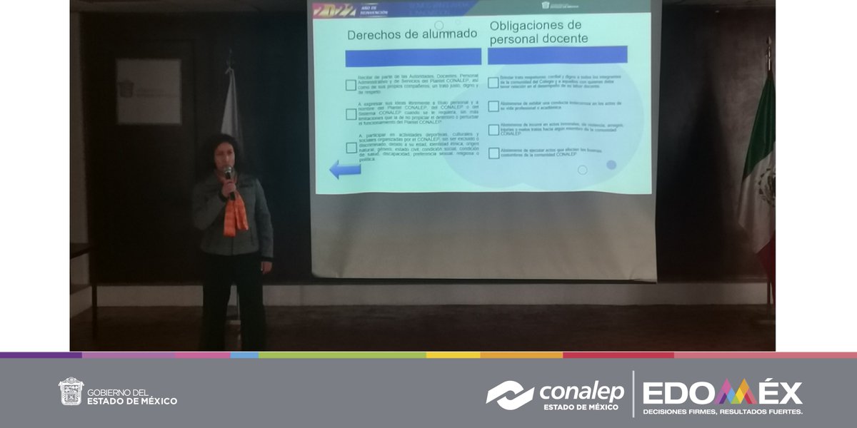 ConalepElZarco's tweet photo. Recibimos del personal de la U. Jurídica y de Igualdad de Género de Dir. Estatal, la capacitación “Responsabilidad y Compromiso Docente” fomentando la cultura de la paz,  el conocimiento de normas y derechos en beneficio de estudiantes y docentes @MarlonM202 @Conalep_Edomex https://t.co/hZqWTSjJDO