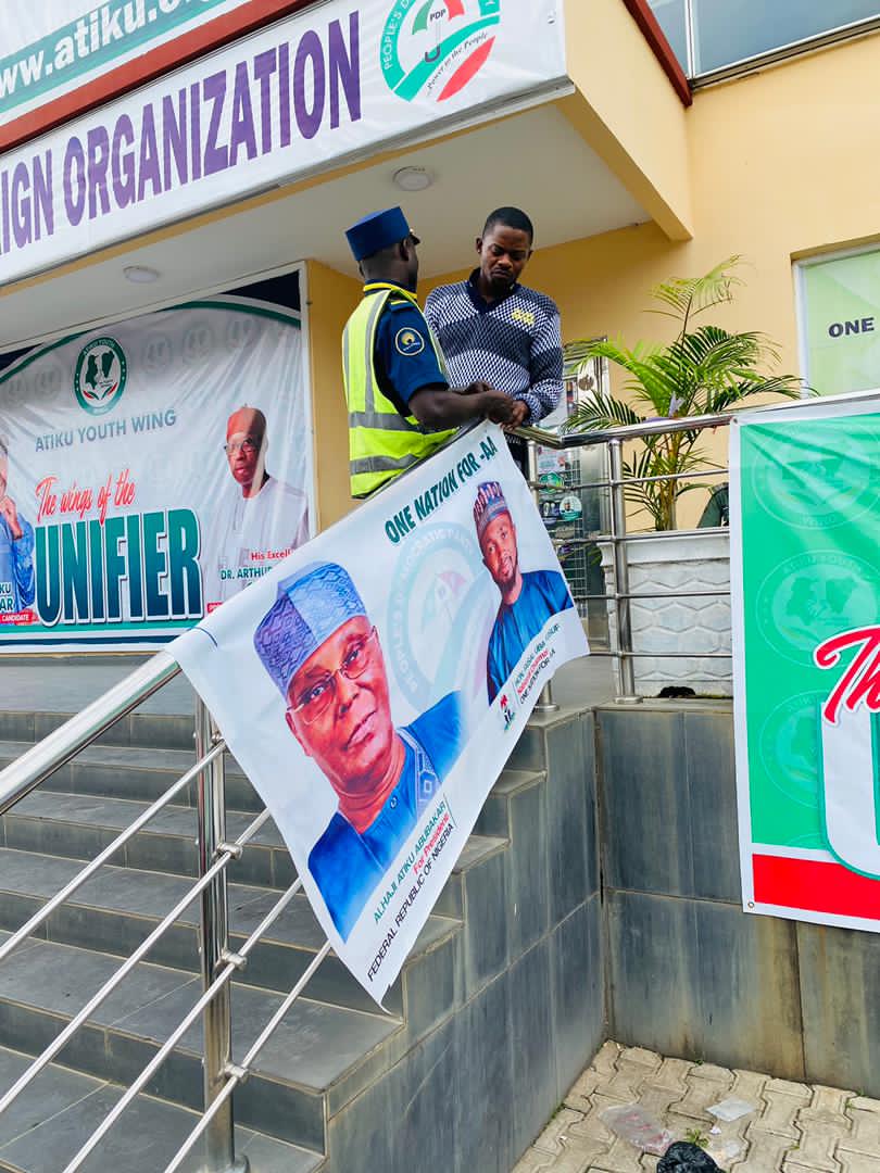 mahbeel_A's tweet photo. Live from Atiku presidential campaign organisation office @ wuse 2 Abuja.
#ONENATIONFORAA https://t.co/UJNVvEKONh
