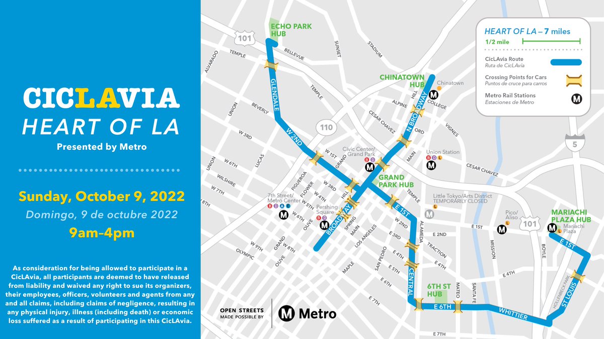 militantangleno's tweet photo. There will be a new #HeartOfLA 41st @CicLAvia route on October 9! The #Eastside leg shifts from the traditional 4th Street bridge route to the...

...wait for it... 

...@6thStViaduct! 

Wonder if they will make the entire bridge a hub...

#CicLAvia https://t.co/Ero5SGTici