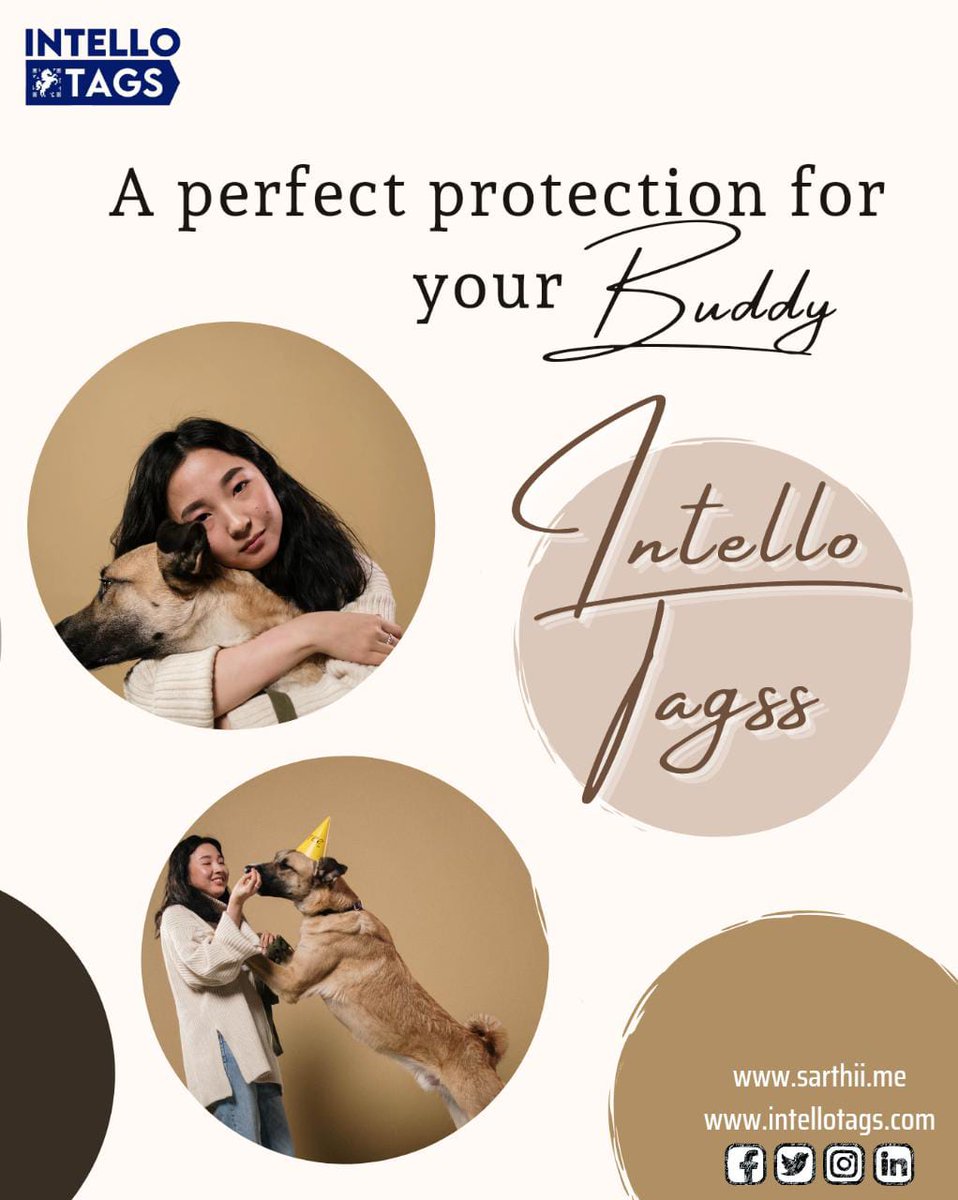IntelloTagss's tweet photo. A perfect protection for your Buddy, Intello Tagss.
#pets #pet #dogs #missingdog #cutedogs #missingpets #lostdog #pettag #petlovers #petsafety #pettags #dogslover #dogtags #petlife #intellotagss #intellotags #intello #intellotag #MSME #QRCode #SmartTag #digitalbharat #startup https://t.co/mRYbsOEnnu