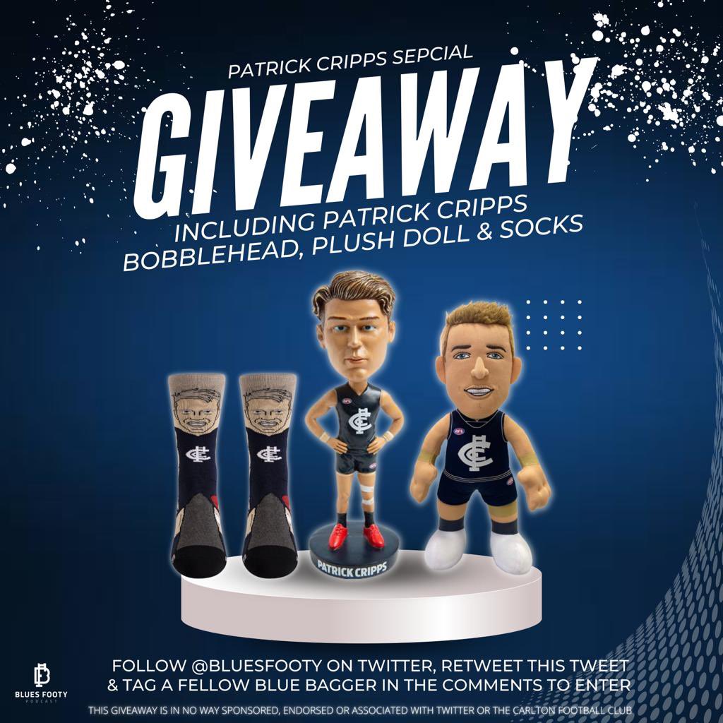 BluesFooty's tweet photo. 🔵 Giveaway 🔵

Crippa was back to his brilliant best this year, so to celebrate, we’re giving away this Crippa package 👌

To enter:
1: Follow @BluesFooty 
2: Retweet this tweet
3: Tag a fellow Blue Bagger in the replies ⤵️

Winner to be drawn next Friday. 😁 https://t.co/Rf4ZawbTkL