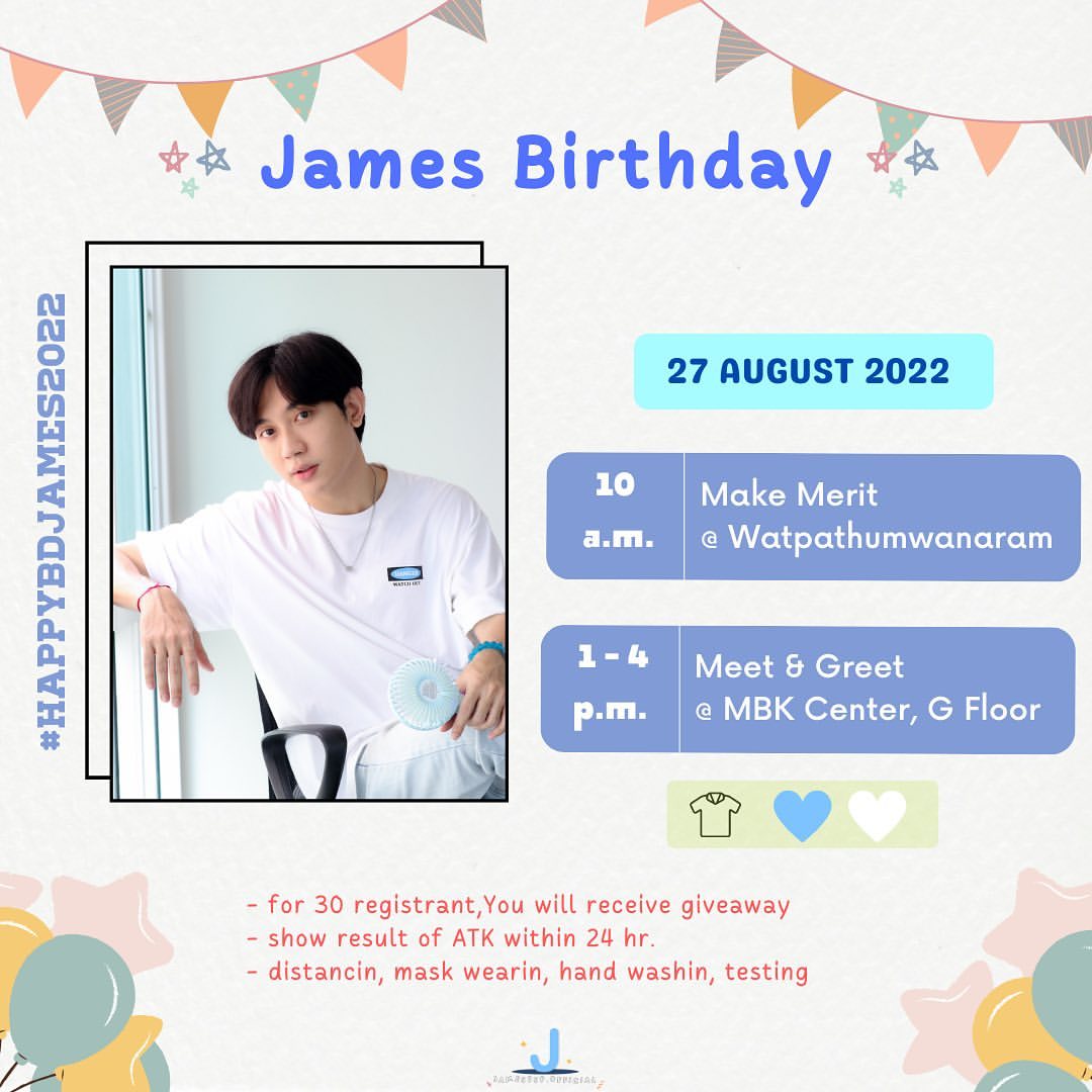 AQUA12030mond's tweet photo. 🥳제임스 생일 해시태그 이벤트🥳

📢1993.8.27일 퐁사팍 라차폰의 생일입니다.제임스의 이름&amp;생일 해시태그와 함께 멋진 제임스의 사진을 첨부하여 생일 축하의 글을 올려주세요.🤗 
추첨을 통하여 5분께는 스타벅스 음료
쿠폰을 보내드립니다.

🗓 기간(8/26~28)
#Jamespongsapak
#HappyBDJames2022 https://t.co/EKcO4d6hiM