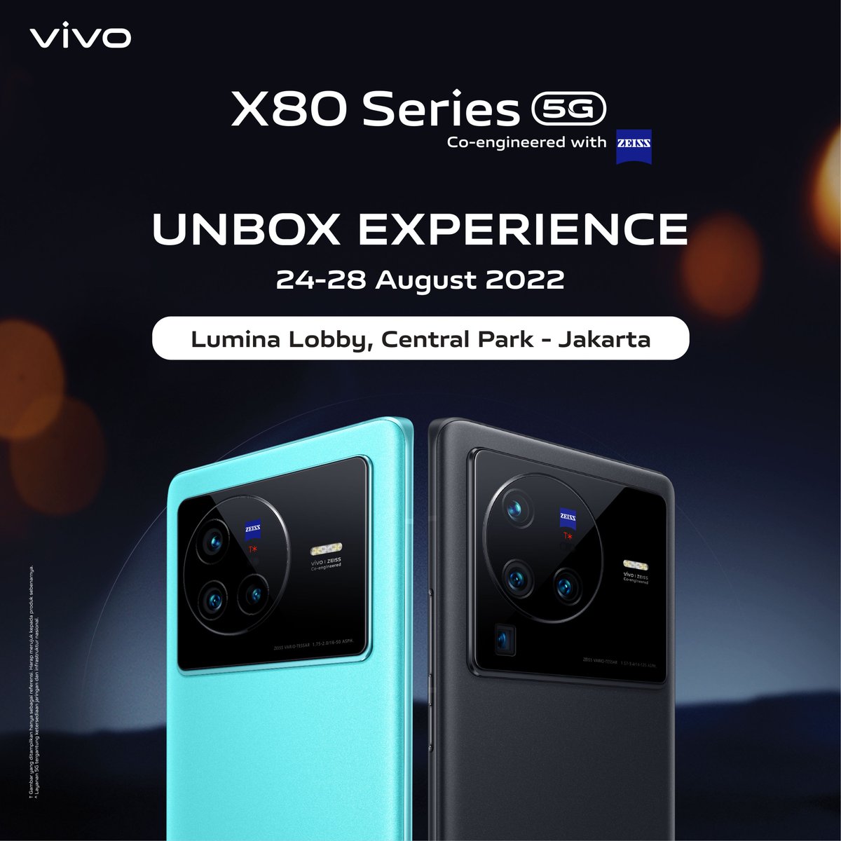 vivo_indonesia's tweet photo. Ever wanted to try the cinematic experience of #vivoX80Series? Well, here’s your chance. Come and join the Unbox Experience on August 24 - 28, 2022 at the Lumina Lobby, Central Park, Jakarta. #CinematicsRedefined

Don't miss it vivolks!! https://t.co/4m8TngB1Lv