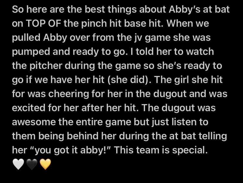 Soooo many good things from tonight’s games but want to highlight <a href="/AbbyCook1120/">Abby Cook</a> ‘s at bat and the team during it. #RTO #TEAM #LeaveALegacy