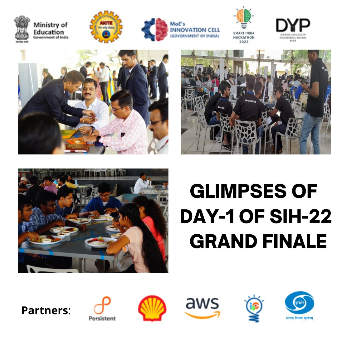 iicdypcoe's tweet photo. Day One Smart India Hackathon-2022 Grand Finale at D.Y.Patil College of Engineering Akurdi , Pune.

#PM_ModiAtSIH #SIH2022 #InnovationSeAtmanirbharBharat https://t.co/kAHXqTBqCh