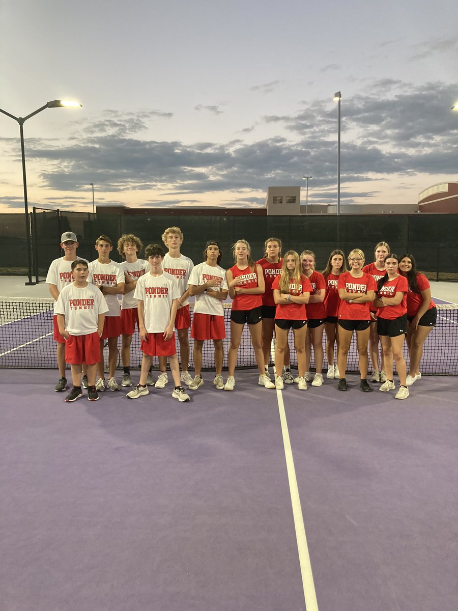 FIRST EVER Ponder High School Fall Tennis match! Big thank you to @AHSCoyoteTennis for hosting us on such short notice!