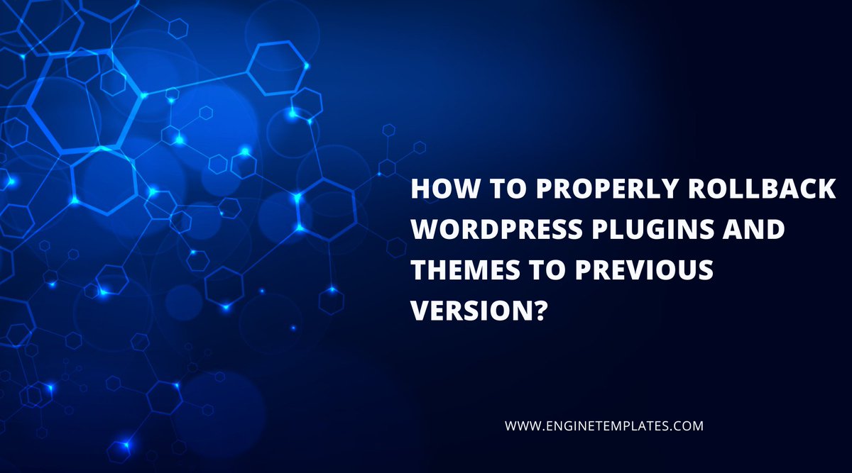 Is the new version of a WordPress plugin/theme breaking your website? It is a serious problem for your website. After updating your WordPress plugin/theme, you realize that the new version of your plugin is not compatible with your current WordPress

enginetemplates.com/rollback-wordp…