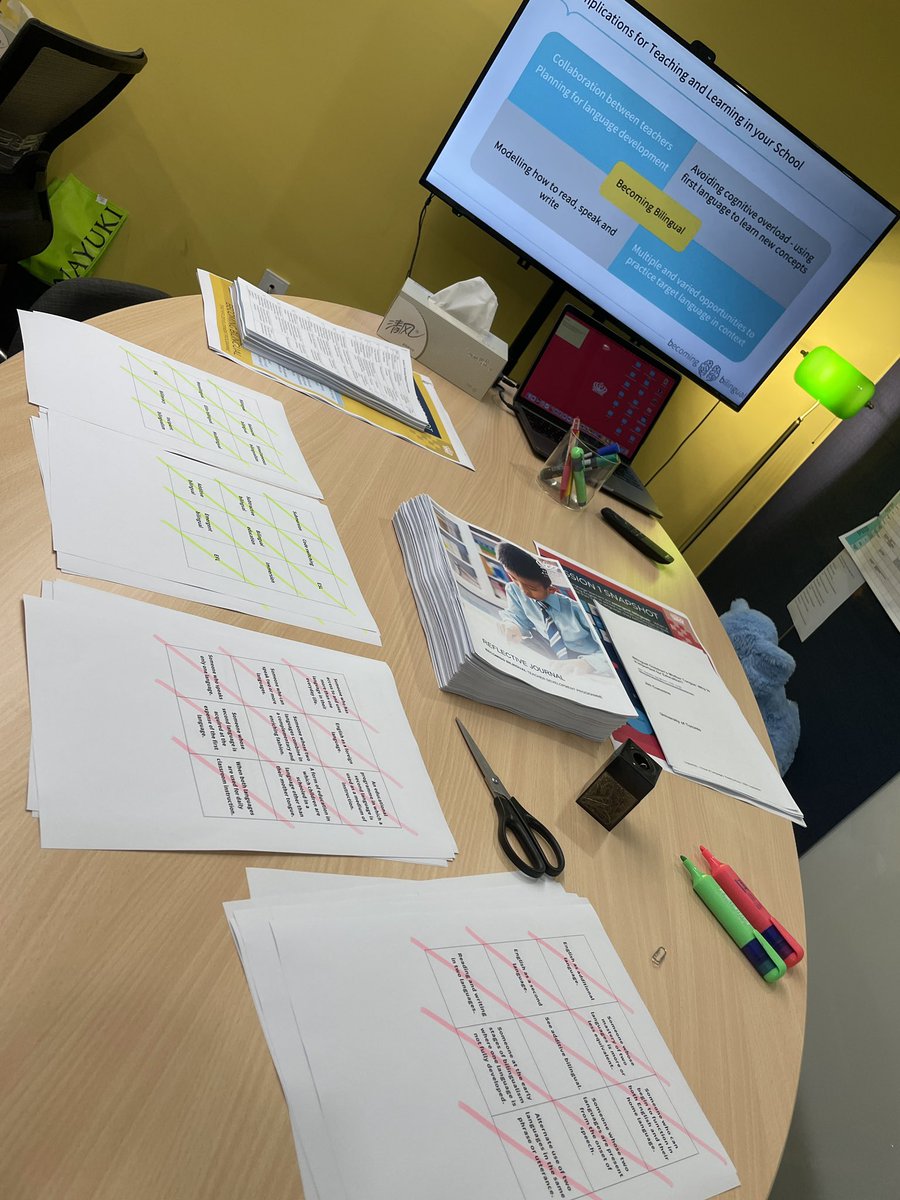 Incredibly excited to be delivering the #BecomingBilingual programme face-to-face for our Ningbo teachers next week. Prepping the resources, posters and reflective journals while listening to <a href="/SofiaAli13/">Sofia Ali FCCT</a>’s recording to rehearse.

<a href="/NASSEAServices/">NASSEA Services</a>