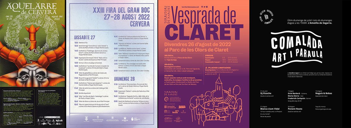 SomSegarra's tweet photo. Sense plans per al cap de setmana?
#aquelarre #fira #vesprada #concert #festesmajors #mercat #rentada #laberint i #expo , viu l'#estiusegarra!
@lasegarra @paeriacervera @aquelarre_cerve @territorimasies @viuelbosc @ajsanauja @AJGuissona @CConcabella
ℹ️ https://t.co/8ZHEiD282A https://t.co/qbzaljLwMC