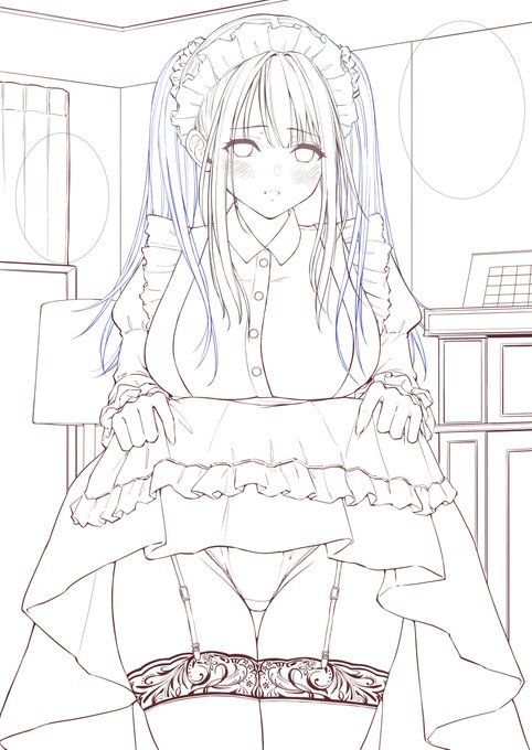 YouTube配信で線画まで進みました 今日は下塗りまでは進めたいなと思ってます 