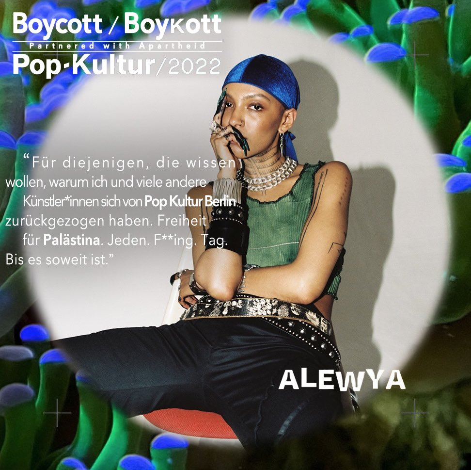 immunisering peregrination besejret Boycott Pop-Kultur Festival on Twitter: "Alewya gets straight to the point  in her statement withdrawing from @popkulturberlin. Solidarity is every  day. Solidarity is precious. Thank you, Alewya. #popkultur #FreePalestine  https://t.co/gsNPDBNQ1s" / Twitter