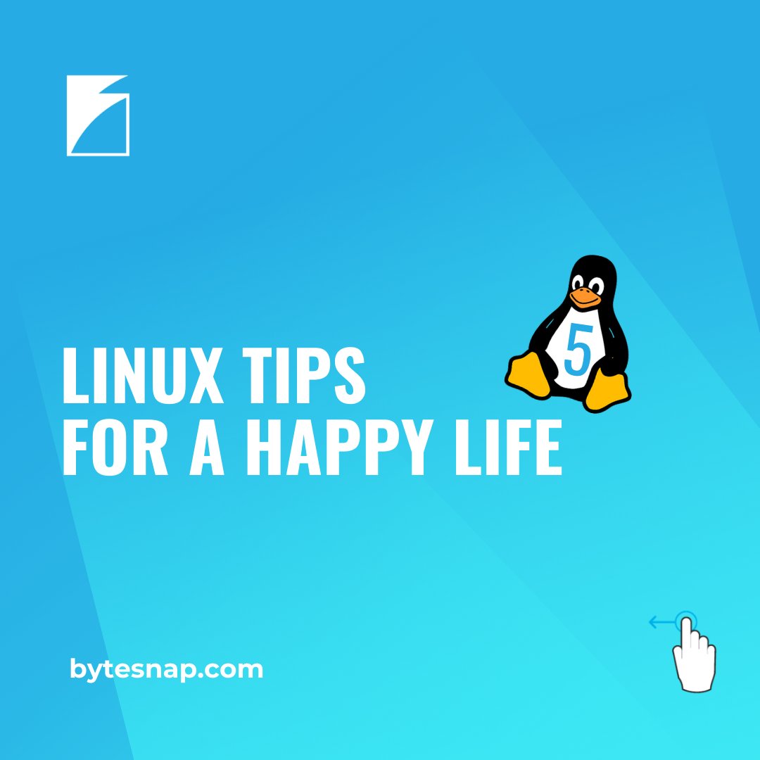ByteSnap's tweet image. Today is the final day of our mini-series: '5 #LinuxDevelopment Tips for a Happy Life'! The quick guide was put together by our #software team to celebrate #Linux 's 31st birthday week 🐧
#Coding #Engineering #LinuxTips
Read the full series of tips here 👉 bytsnp.uk/9qUv