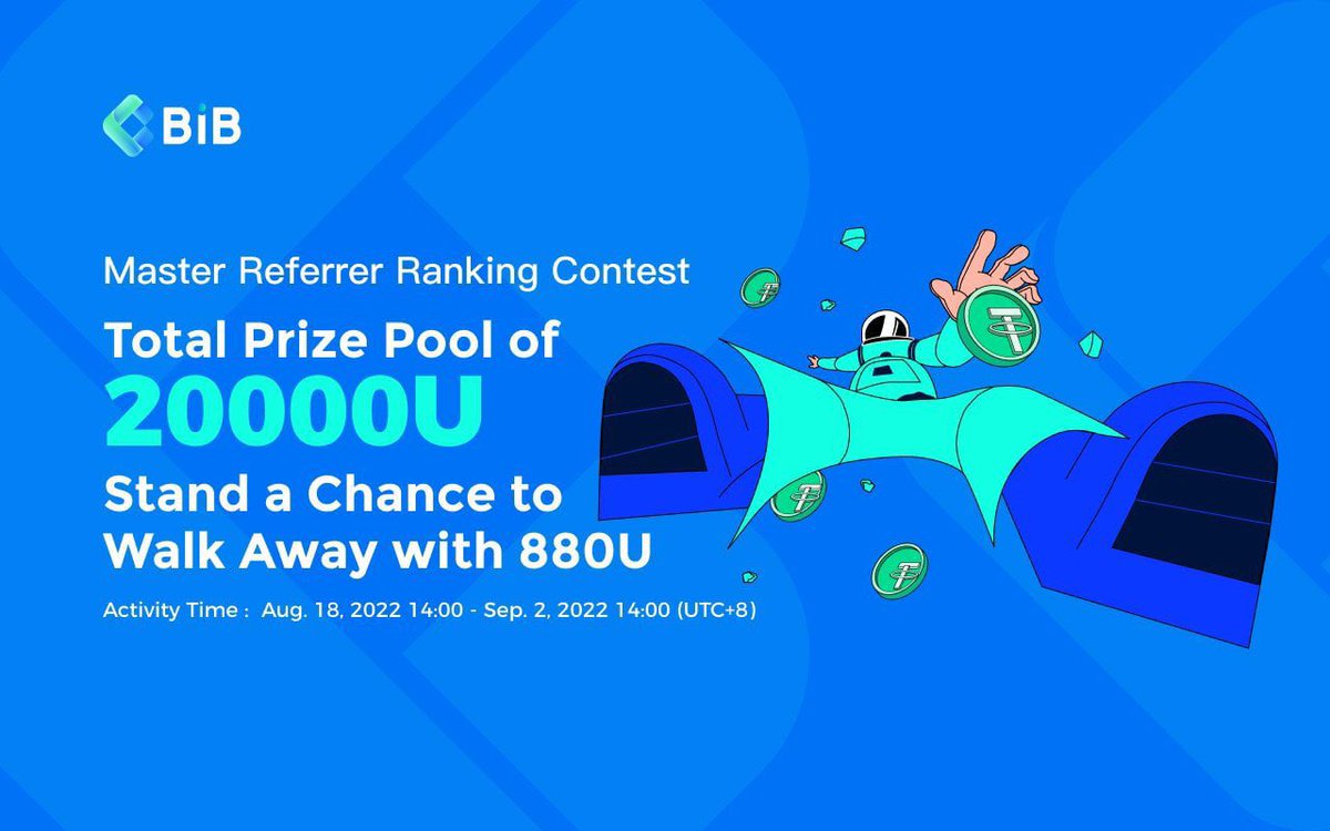 BIB EXCHANGE GIVEAWAY 🔥

Refer Friends to Win $800 on #BIB!

- RT &amp; Follow <a href="/bib_exchange/">BIB Exchange Official</a>
- Join TG: t.me/BIB_Global
- Join DC: discord.gg/bibexchange
______________
Prize Pool: $20,000
Date: Aug 18 - Sep 2
Announcement: bibvip.com/en_US/noticeIn…

#Airdrop #NFTs