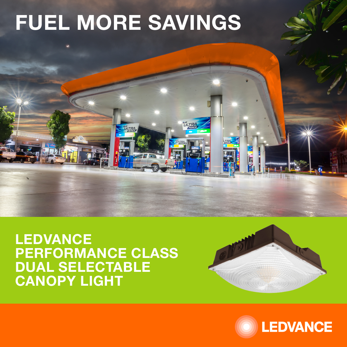 SYLVANIA's tweet photo. LEDVANCE Performance Class Dual Selectable Canopy luminaires are innovated with a slim, lightweight design &amp; are ideal to replace existing traditional luminaires. Save bigger, live better, brighten longer – only with LEDVANCE. Read on!⬇️ 
https://t.co/5BH2R55KRm
#SwitchToLEDVANCE https://t.co/QZaUd6Sxcw