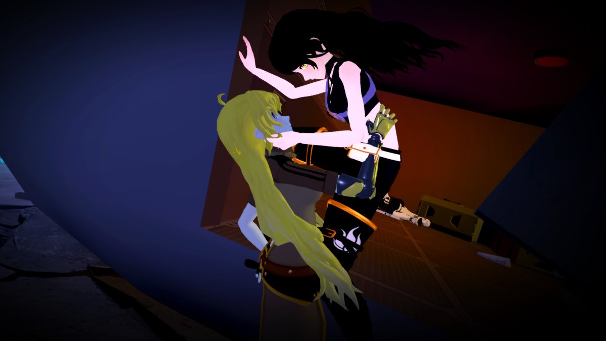 LiliumBlake's tweet photo. Just some Bee PDA! #YangXiaoLong showing her caring nature. #BlakeBelladonna showing her desires. The 2 of them just simply accepting it all against the shop keeps bookshelf. 🥹🫶 Pictures taken by @by_cuddles! The Posing was her and Myself! @VRChat @OfficialRWBY #RWBY #bumbleby https://t.co/Uge2aWp1TL