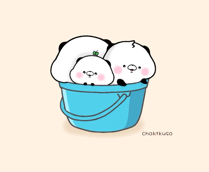 ぎゅうぎゅう#こころにパンダ #イラスト 