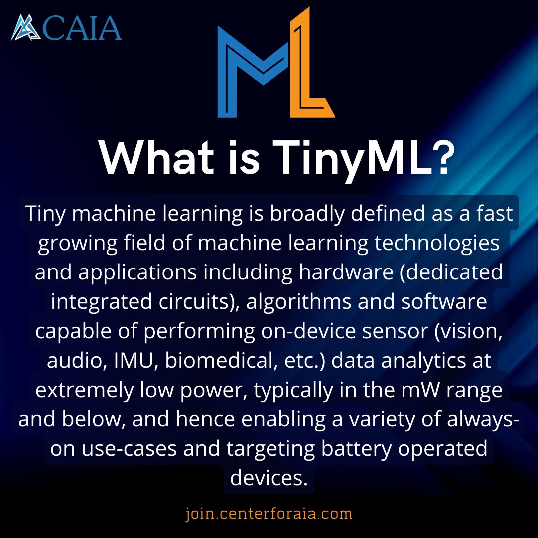 Centerforaia_'s tweet photo. TinyML

To know more visit:
https://t.co/TxtgURTx6M

#tinyml #machinelearning  #artificialintelligence #datascience #dataanalytics #datascientist #cloud #device #algorithms #career https://t.co/6jouKAumzz