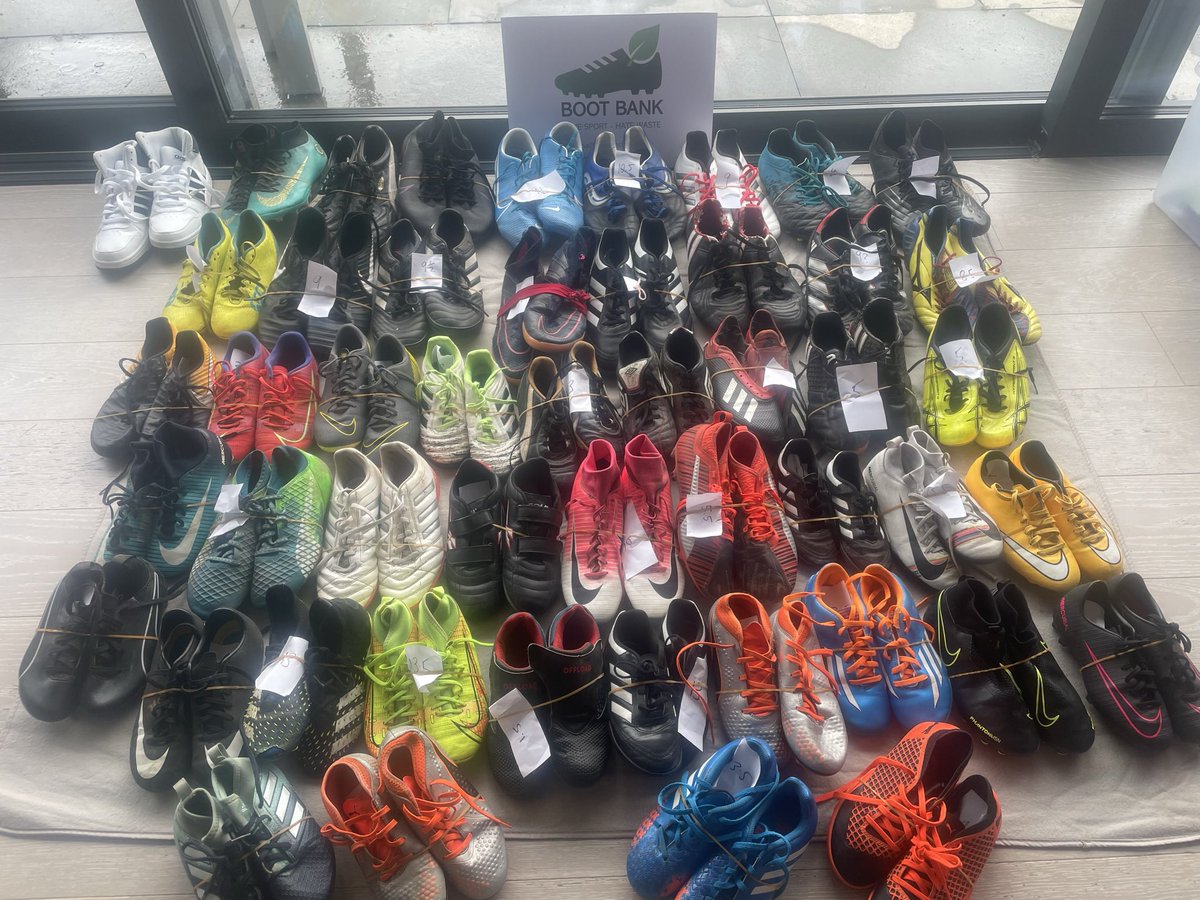 TheBootBank's tweet photo. Boots ready for distribution at Pirate Park 4pm TODAY - see you there! https://t.co/SyVp6A4Jw4