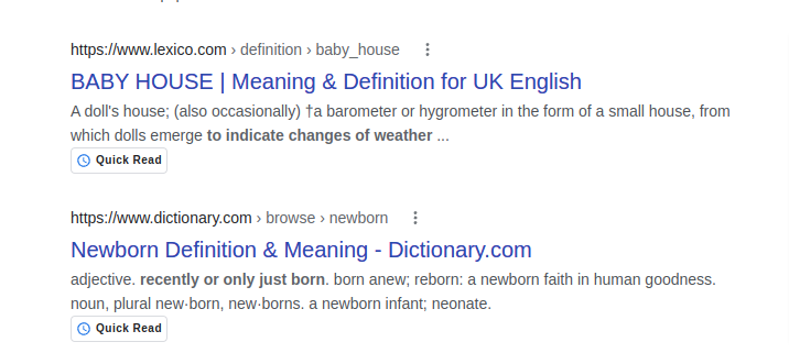 Ozaemotion's tweet photo. Did anyone notice "Quick Read" label in the Google SERP? cc: @rustybrick https://t.co/Vgp0zpgYBd