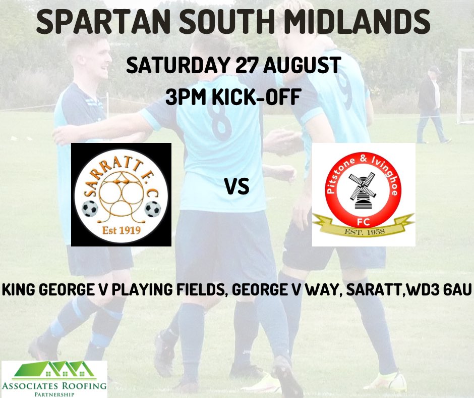PitstoneFC's tweet photo. AWAY DAYS 🤩 🚌 

Tomorrow sees our first away trip of the season and we’re off to Hertfordshire to face a familiar foe. 

🆚 @sarrattfc 
🏟 King George V Playing Fields
⏰ 3pm Kick-Off
🍺 Bar open
🎟 ‘Pay what you want’

#UTP🔴⚫️ https://t.co/Y7PQh95dfO