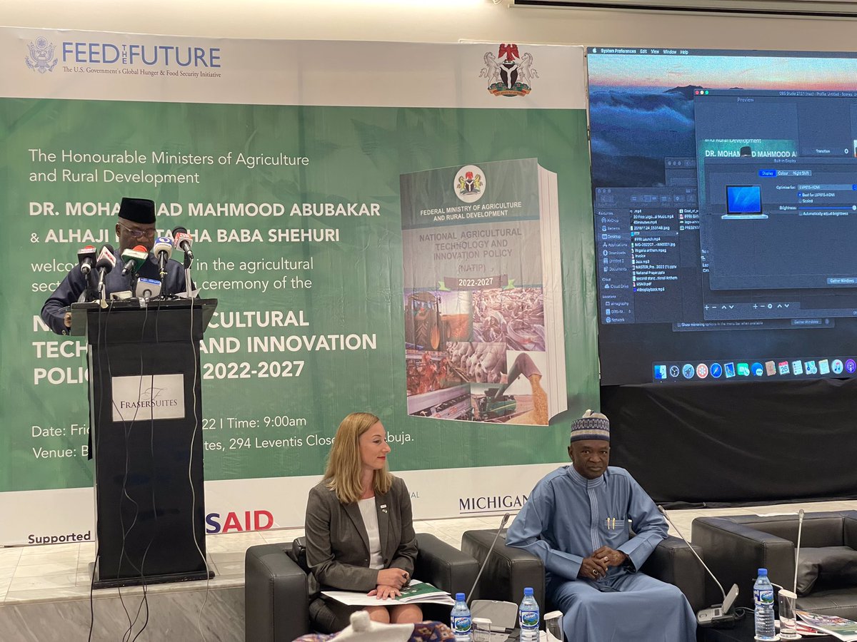 IFPRI_Nigeria's tweet photo. #HappeningNow The unveiling of @FmardNg  new national agricultural policy, National Agriculture Technology and Innovation Policy NATIP 2022 - 2027.
#NATIP2022 #NATIPUnveiling
@USAIDNigeria @IFPRI_Nigeria @FmardNg https://t.co/o6bPpkTEq8