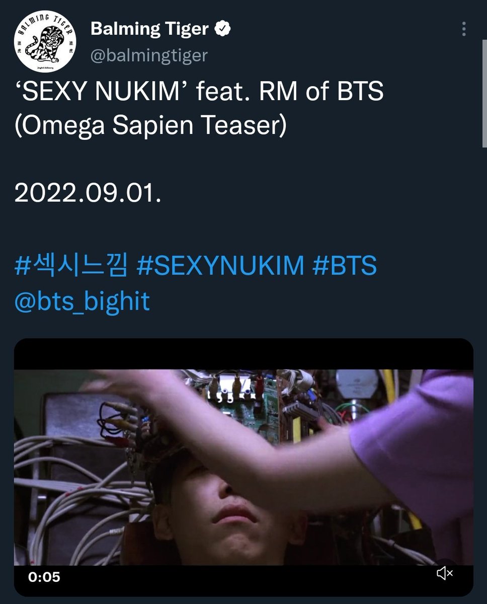 rmnewsdata's tweet photo. Teasers so far if they are getting individual one 😊

OMEGA SAPIEN ✅
MUDD THE STUDENT ✅
WNJN
RM

Excited to listen to #SEXYNUKIM featuring #RM of BTS (@BTS_twt) by #BALMINGTIGER (@balmingtiger ) https://t.co/fm5fkcowJ0