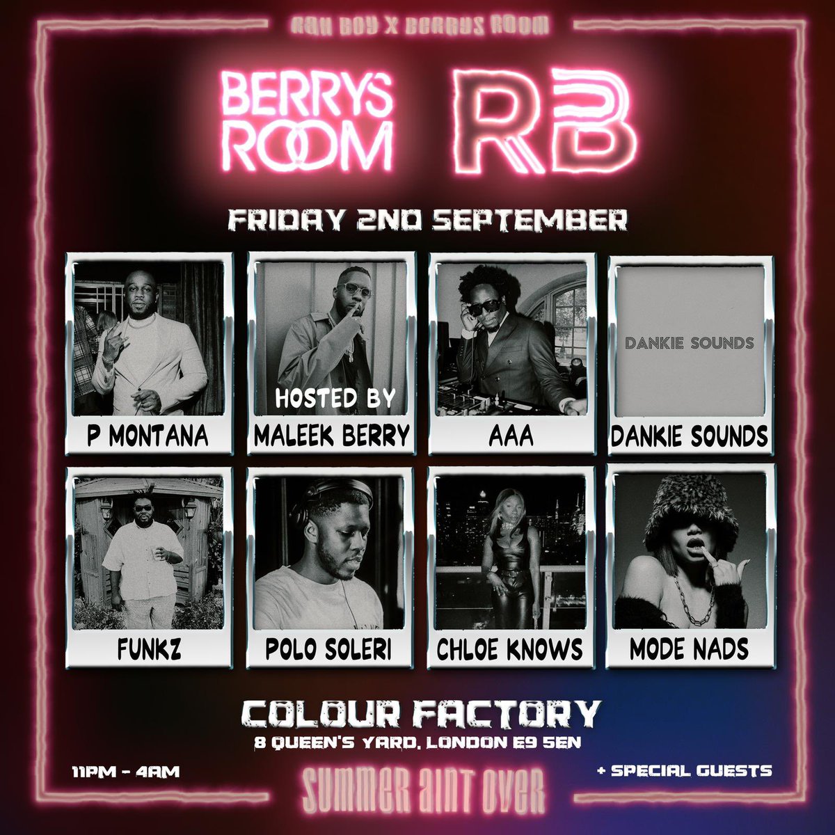 RahBoyMusic's tweet photo. Rah Boy Meets Berry's Room ! 
Summer Ain't Over ☀️ 
Friday 2nd September 
Tickets: https://t.co/eFrgo4qlyF https://t.co/rvVNdF0okd