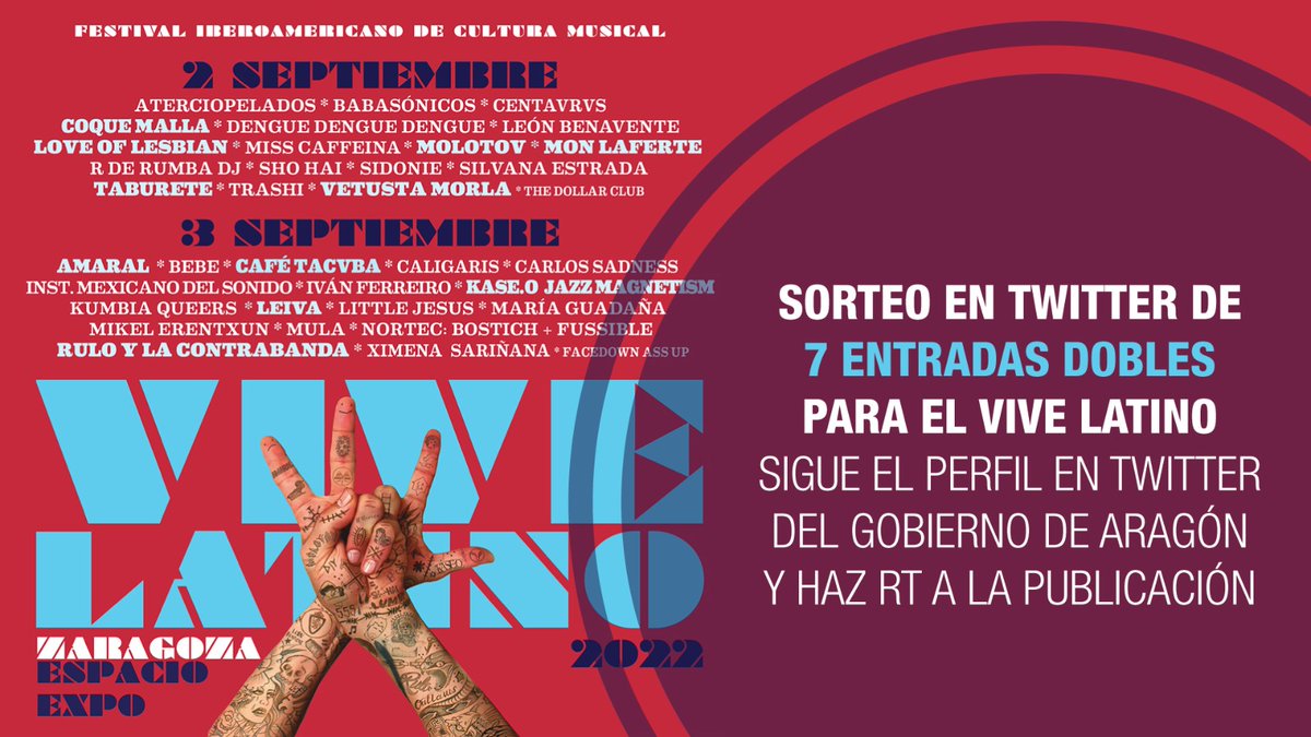 📢¡Sorteamos 21 entradas dobles para <a href="/vivelatino_es/">Vive Latino España</a>!
¿Cómo puedes ganarlas?
🔹 Síguenos
🔹 Haz RT a este tweet
Sortearemos 7 entradas dobles en esta cuenta
Anunciaremos los ganadores el día 30 de agosto.
* Bases legales: bit.ly/3KoOfz1