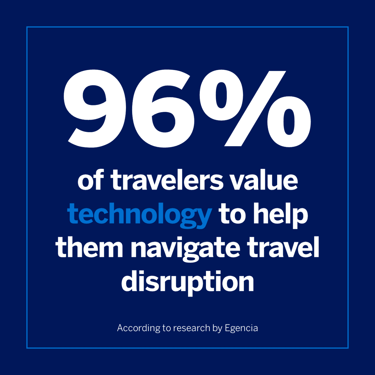 amexgbt's tweet photo. ✔️ Our tech helps reduce travel friction. ✔️
According to research by @Egencia, 96% of travelers value technology to help them manage disruption.
#DisruptionManaged https://t.co/WIFqTBCUwP