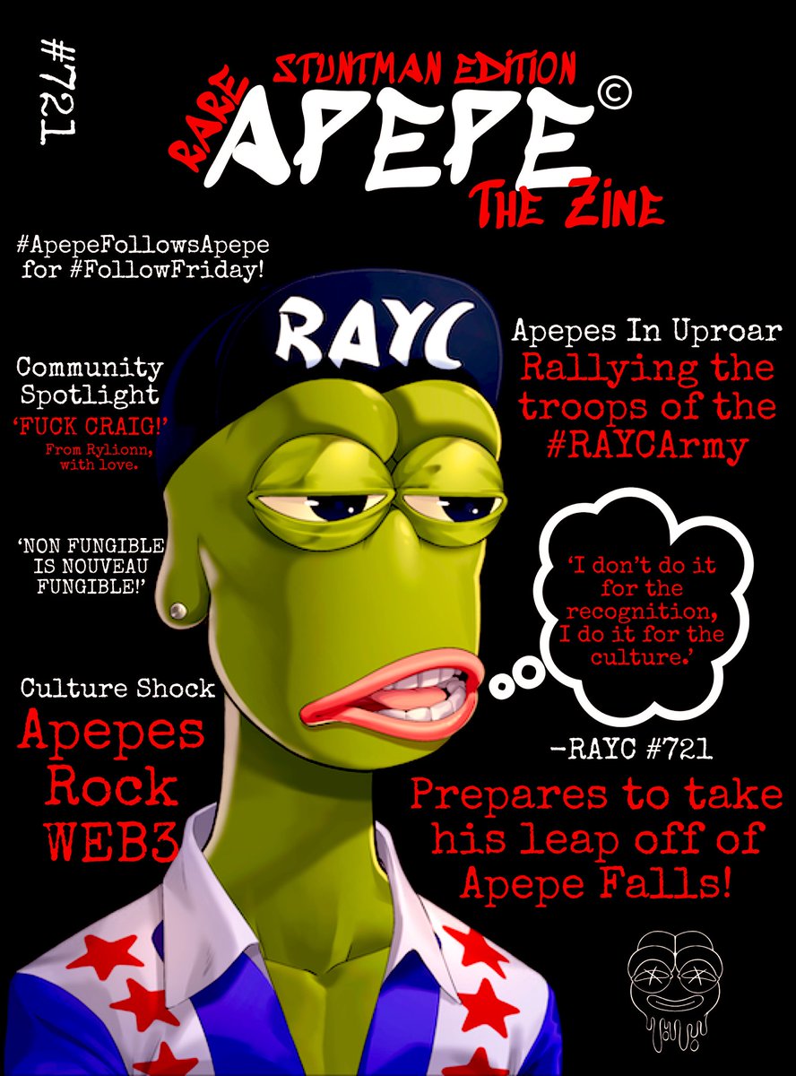 Bitjamin's tweet photo. Ayyy Pepe! 

Another gm for Rare Apepe: The Zine!

@RareApepeYC @OfficialRylionn 
#RAYCfam #RAYC #RAYCTakeover #ApepeFam #apepearmy #RareApepeYC https://t.co/MxT6tuHcTk
