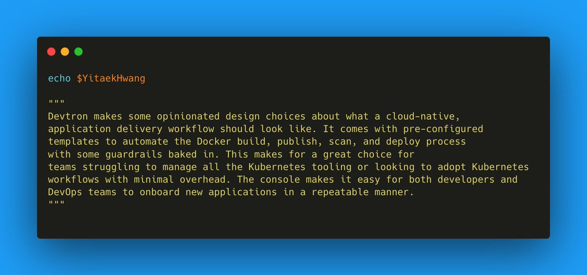 Check out what @yitaekhwang has to say about Simplifying #Kubernetes CI/CD. He is currently working as a Software Engineer at @NYDIG_BTC... Blog link -> betterprogramming.pub/simplifying-ci… Here's a small extract from the #Blog #cicd #OpenSource #Devtron