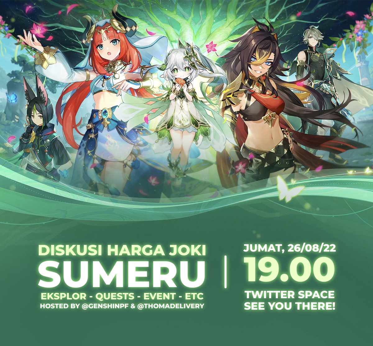 thomadelivery's tweet photo. [genshin jokitachi, boleh bantu RT?]

📣 MEMANGGIL SEMUA PENJOKI GENSHIN DI TEMPAT!

Karena terpantau sudah banyak yang mencari, yuk kita nge-space untuk diskusi harga perjokian seputar Sumeru! ❤️‍🔥

Ayo kita sama-sama menghindari pasar underprice!

Terima kasih, sampai bertemu! 🫶 https://t.co/wKO3KLWIuR